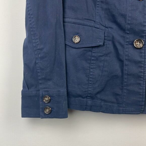 Talbots Women's Casual Cotton Blend Button Front Utility Jacket Blue Size 2 - Picture 4 of 10